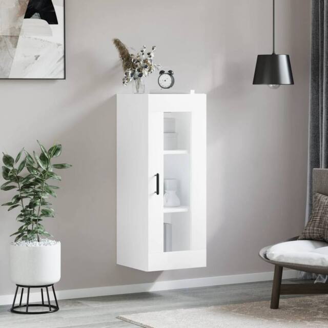 Berkfield Home Wall Mounted Cabinet White 34.5x34x90 cm - image 1