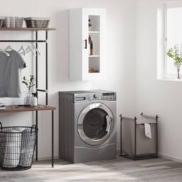 Berkfield Home Wall Mounted Cabinet White 34.5x34x90 cm - thumbnail 2
