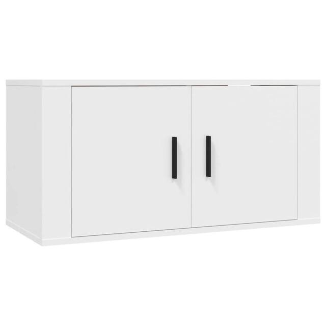 Berkfield Home Wall Mounted TV Cabinet White 80x34.5x40 cm - image 1