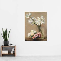 "Artery8 Still Life Roses & Lilies Latour Wall Art Poster Print - Size: W24"" x H32""" - thumbnail 4