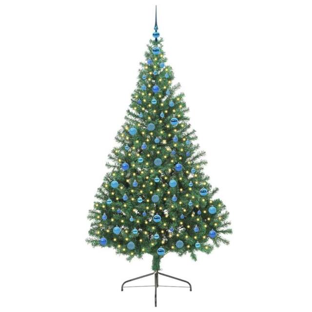 Berkfield Home Beautiful Artificial Pre-lit Christmas Tree Green 210 cm PVC - image 1