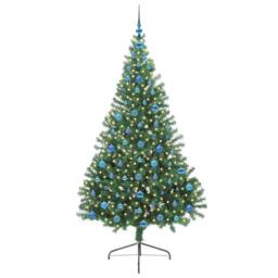 Berkfield Home Beautiful Artificial Pre-lit Christmas Tree Green 210 cm PVC - thumbnail 1