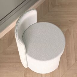 CARME HOME Hattie Ivory Bouclé Stool for Bedroom Living Room Home Decoration - thumbnail 3