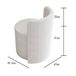 CARME HOME Hattie Ivory Bouclé Stool for Bedroom Living Room Home Decoration - thumbnail 4