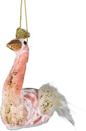 Shatchi Swan Pink 12x13cm - Christmas Hanging Decoration - Size: 12x13 cm - thumbnail 1