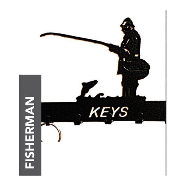 Poppyforge Fisherman Key Holder - Rack - Solid Steel - W15 x H9 cm in Black - image 1