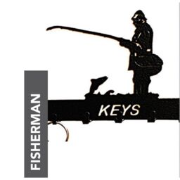 Poppyforge Fisherman Key Holder - Rack - Solid Steel - W15 x H9 cm in Black - thumbnail 2