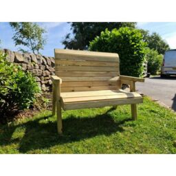 Churnet Valley Garden Furniture Ltd Clover 2 Seat Bench - Swedish Redwood - Minimal Assembly Required in Brown - thumbnail 3