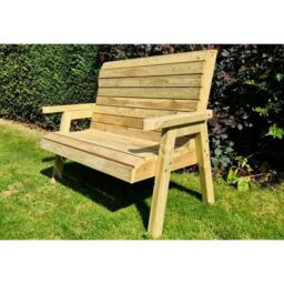 Churnet Valley Garden Furniture Ltd Clover 2 Seat Bench - Swedish Redwood - Minimal Assembly Required in Brown - thumbnail 4