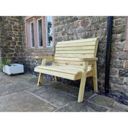 Churnet Valley Garden Furniture Ltd Clover 2 Seat Bench - Swedish Redwood - Minimal Assembly Required in Brown - thumbnail 2
