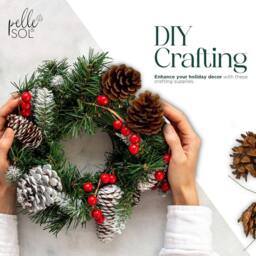 Pelle & Sol 130 Piece Christmas Crafts Realistic Pine Cones & Berry Accessory in Green - Size: 1 Pack - thumbnail 3