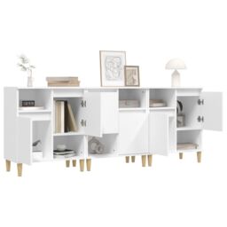 Berkfield Home Sideboards 3 pcs White 60x35x70 cm Engineered Wood - Size: 60 x 35 x 70 cm - thumbnail 4