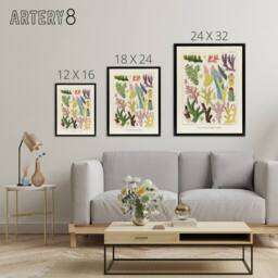 "Artery8 Great Barrier Reef Corals Marine Life Kent Framed Canvas Wall Art in Beige - Size: W12"" x H16""" - thumbnail 4