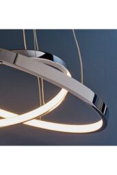 Netlighting Kline Ceiling Pendant Light Chrome Frosted Acrylic in Grey - thumbnail 5