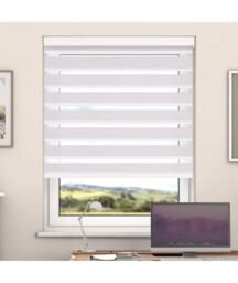 New Edge Blinds Blue Coral Day & Night Zebra Roller Blind with Cassette - Size: 120 cm width x 200 cm drop