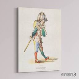 "Artery8 Polichinelle Clown Portrait Manet Vintage Canvas Wall Art in White - Size: W18"" x H24""" - thumbnail 2