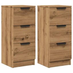 Berkfield Home Sideboards 2 pcs Artisan Oak 30x30x70 cm Engineered Wood in Brown - Size: 30 x 30 x 70 cm - thumbnail 2