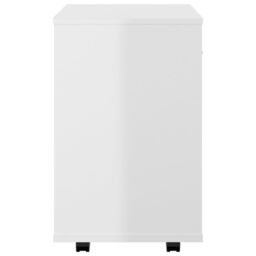 Berkfield Home Rolling Cabinet High Gloss White 46x36x59 cm Engineered Wood - Size: 46 x 36 x 59 cm - thumbnail 5