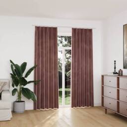 Berkfield Home Elegant Blackout Curtains 2pcs with Hooks Velvet Antique Pink 140 - thumbnail 2