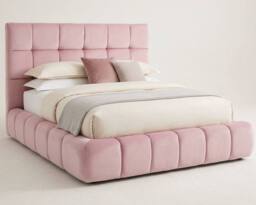 Stratus Interiors Cloud Fabric Cubed Platform Bed - Gas Lift Ottoman Storage in Pink - Size: King - thumbnail 2