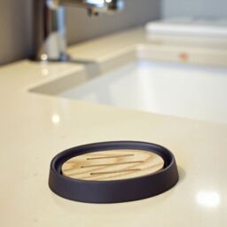 Showerdrape Sonata Black & Bamboo 3 Piece Bathroom Accessory Set - thumbnail 3