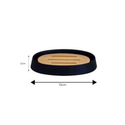 Showerdrape Sonata Black & Bamboo 3 Piece Bathroom Accessory Set - thumbnail 6