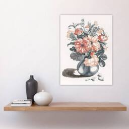 "Artery8 Still Life Pink Roses in Glass Vase Teyler Wall Art Poster Print in White - Size: W24"" x H32""" - thumbnail 4