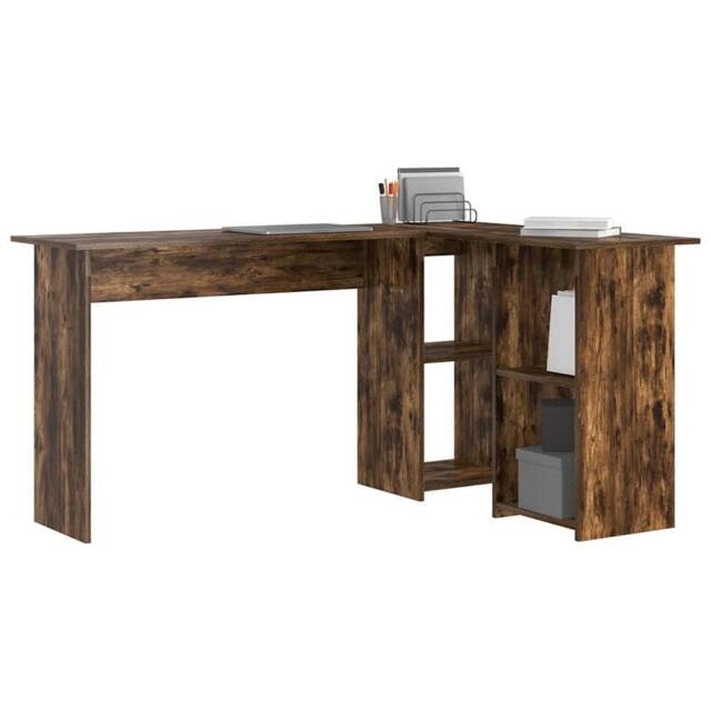 Berkfield Home Smoked Oak Computer Desk Smoked oak Engineered wood Large in Brown - image 1