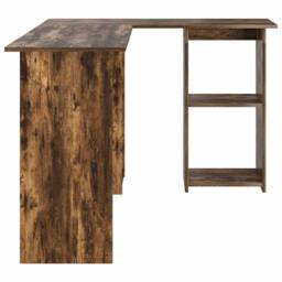 Berkfield Home Smoked Oak Computer Desk Smoked oak Engineered wood Large in Brown - thumbnail 6