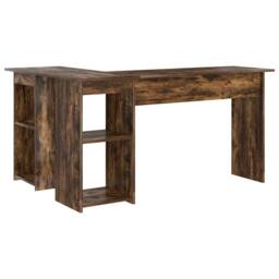 Berkfield Home Smoked Oak Computer Desk Smoked oak Engineered wood Large in Brown - thumbnail 7