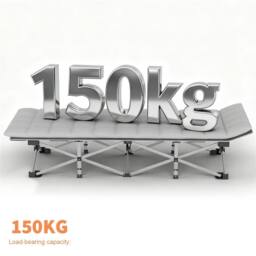 Kelvenix Camping Cot Heavy Duty Portable Camping Bed, Folding Bed w/ Mat in Grey - thumbnail 5