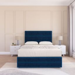 Sloomy Monaco Divan Bed Set With No drawers & Matching Footboard - Plush Velvet in Navy - Size: Small Single - thumbnail 1