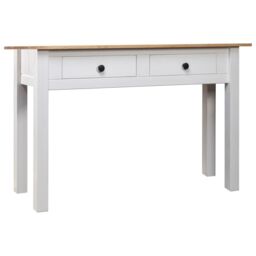 Berkfield Home Console Table White 110x40x72 cm Solid Pine Wood Panama Range - Size: 110 x 40 x 72 cm - thumbnail 1