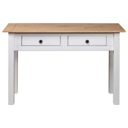 Berkfield Home Console Table White 110x40x72 cm Solid Pine Wood Panama Range - Size: 110 x 40 x 72 cm - thumbnail 5
