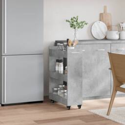 Berkfield Home Classic Cabinet with Wheels Concerte Grey 60x22x79 cm Engineered Wood - Size: 60 x 22 x 79 cm - thumbnail 1