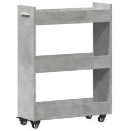 Berkfield Home Classic Cabinet with Wheels Concerte Grey 60x22x79 cm Engineered Wood - Size: 60 x 22 x 79 cm - thumbnail 3