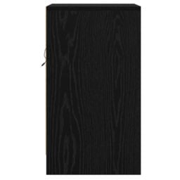 Berkfield Home Bedside Cabinet with LED Lights Black Oak Engineered Wood - thumbnail 7