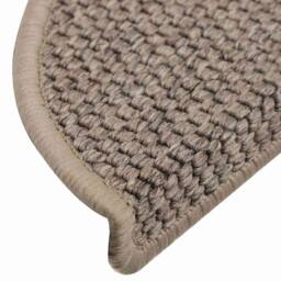 Berkfield Home Stair Mats Self-adhesive Sisal-Look 15 pcs 56x17x3 cm Dark Beige - Size: Medium - thumbnail 7