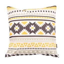 icon Indoor & Outdoor Aztec Print Waterproof Cushion, Ochre Yellow - Size: 43 cm x 43 cm - thumbnail 2