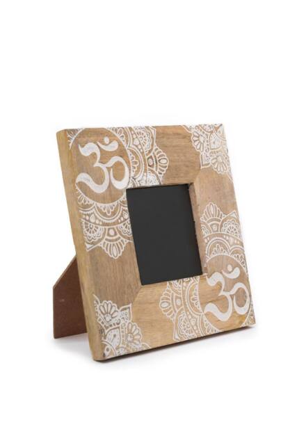 KDMD Elegant White Mango Wood Mandala Photo Frame for 10x15cm Photos in Brown - Size: 10x15 cm - image 1