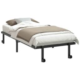 Berkfield Home Elegant Bed Frame without Mattress Foldable Black 90x200 cm Steel - thumbnail 1