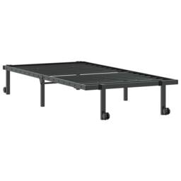 Berkfield Home Elegant Bed Frame without Mattress Foldable Black 90x200 cm Steel - thumbnail 5