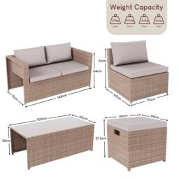 Home Discount Garden Vida Islay 6 Seater Rattan Set 'Already Assembled with Cover' in Natural - thumbnail 3