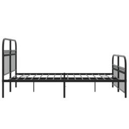 Berkfield Home Metal Bed Frame without Mattress with Footboard Black 137x190cm - Size: 137x190 cm - thumbnail 5