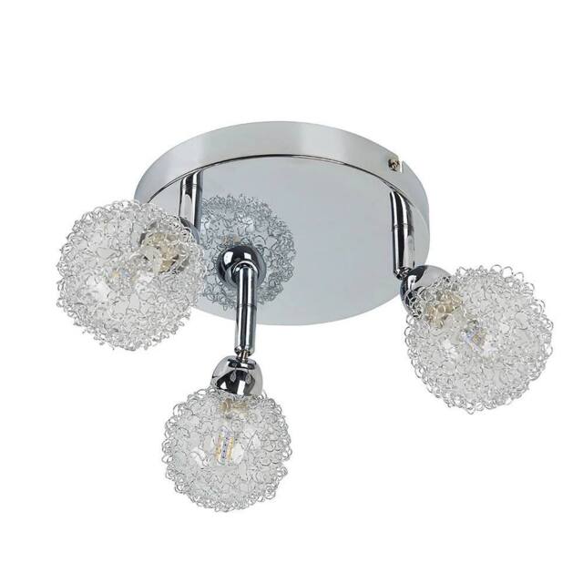 EONLION Fitting 3 Way Semi Flush Adjustable Lights Living Room Chrome Lamp in Clear - image 1
