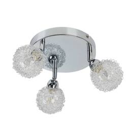 EONLION Fitting 3 Way Semi Flush Adjustable Lights Living Room Chrome Lamp in Clear - thumbnail 1
