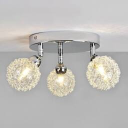 EONLION Fitting 3 Way Semi Flush Adjustable Lights Living Room Chrome Lamp in Clear - thumbnail 4
