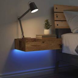 Berkfield Home Bedside Cabinet Old Wood 60x35 cm Engineered Wood in Brown - thumbnail 5