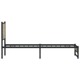 Berkfield Home Metal Bed Frame without Mattress Sonoma Oak 100x190 cm in Brown - thumbnail 6