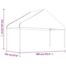 Berkfield Home Gazebo with Roof White 5.88x2.23x3.75 m Polyethylene - thumbnail 4